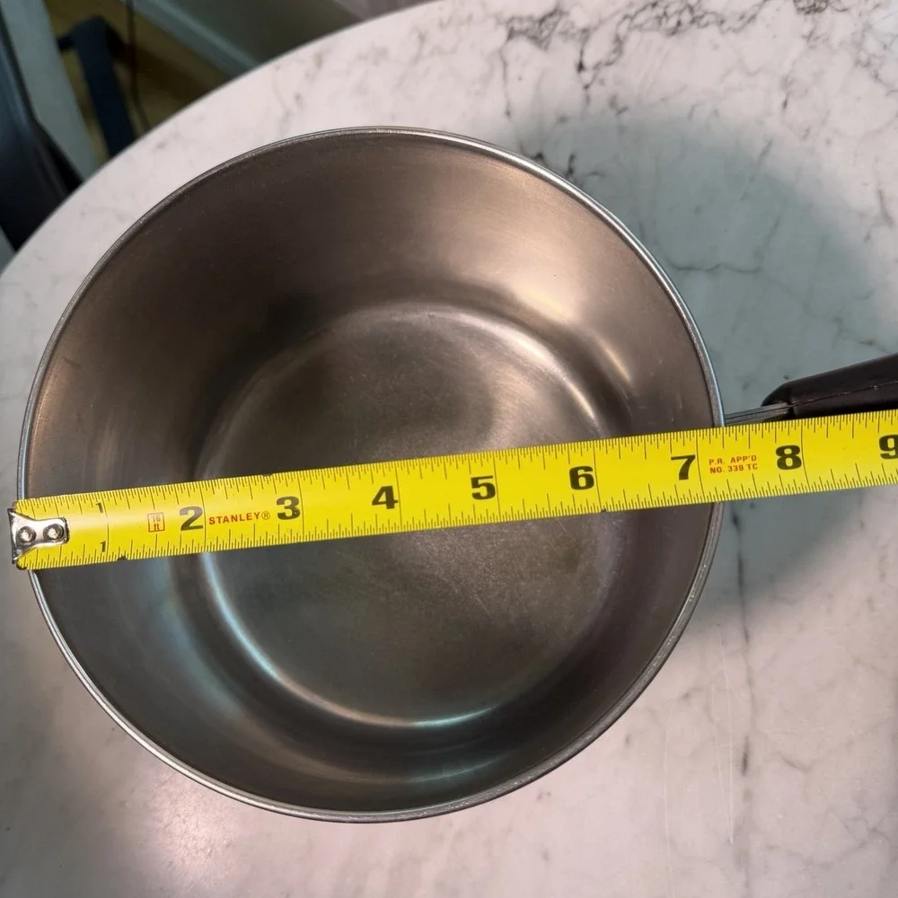 Revere Ware 2 QT Copper Bottom Stainless Steel Sauce Pan Pot NO LID 1801 USA Vtg